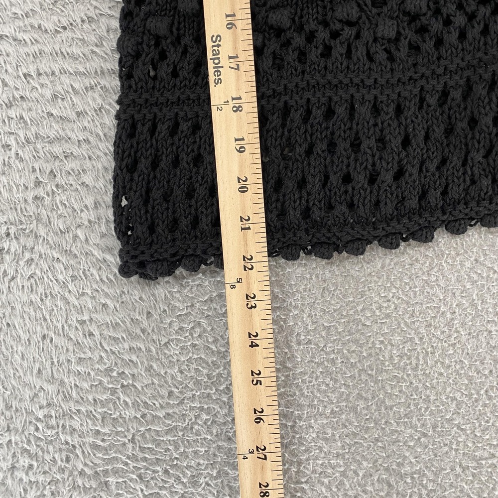 Zara Crochet‎ Tank Womens Small Black 100% Cotton Tie Strap Boho Festival Beachy - Picture 4 of 11